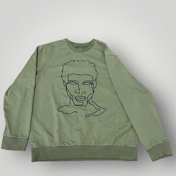 Well Worn Los Angeles Black History Month Pullover Sweatshirt Size XL Army Green - Picture 1 of 5